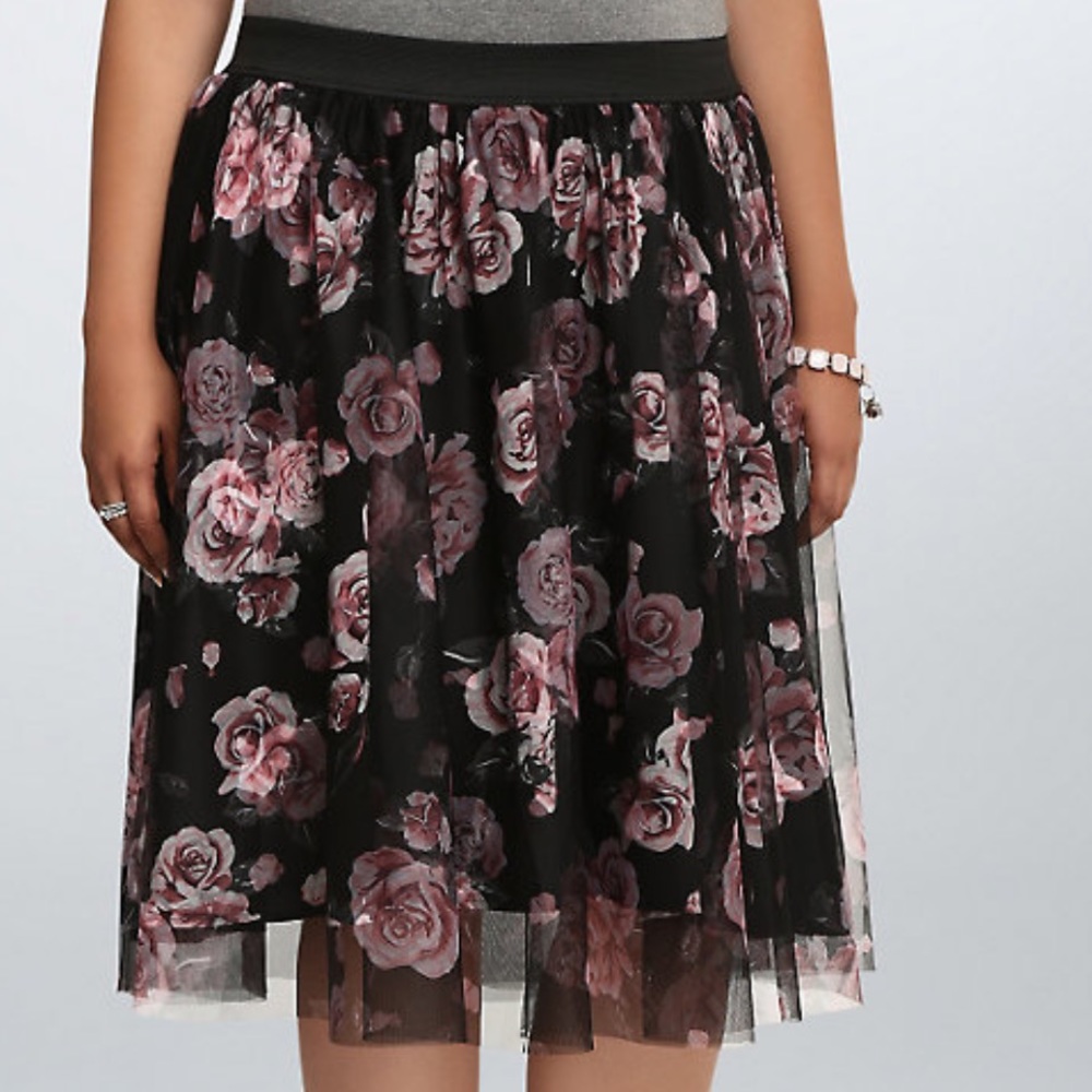Torrid Floral Tulle Midi Skirt 3